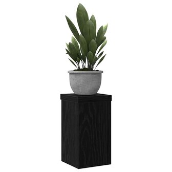 Plantenstandaard 2 pcs Zwart eiken 10 x 10 x 18 cm Bewerkt hout 3