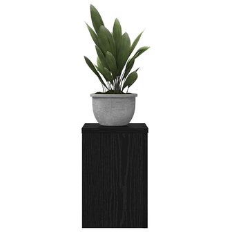 Plantenstandaard 2 pcs Zwart eiken 20 x 20 x 30 cm Bewerkt hout 3