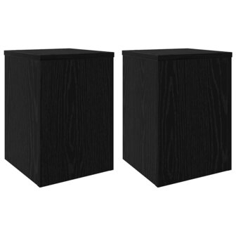 Plantenstandaard 2 pcs Zwart eiken 25 x 25 x 35 cm Bewerkt hout 2
