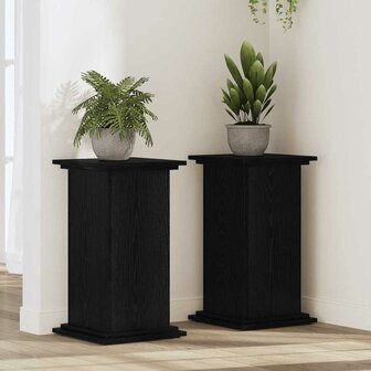 Plantenstandaard Zwart eiken 33 x 33 x 60 cm Bewerkt hout 1