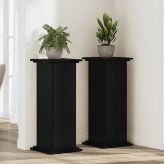 Plantenstandaard Zwart eiken 33 x 33 x 100 cm Bewerkt hout 1