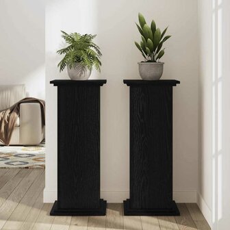 Plantenstandaard Zwart eiken 33 x 33 x 100 cm Bewerkt hout 4