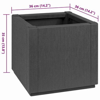 Tuin Bloempot Antraciet 36 x 36 x 35 cm Polypropyleen 9