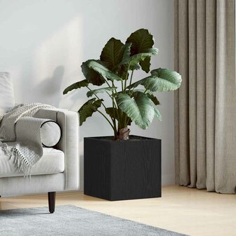 Bloempot Box Zwart eiken 40 x 40 x 40 cm Bewerkt hout 1