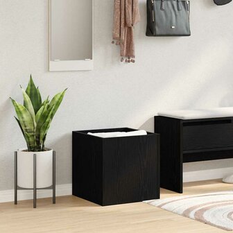 Bloempot Box Zwart eiken 40 x 40 x 40 cm Bewerkt hout 4