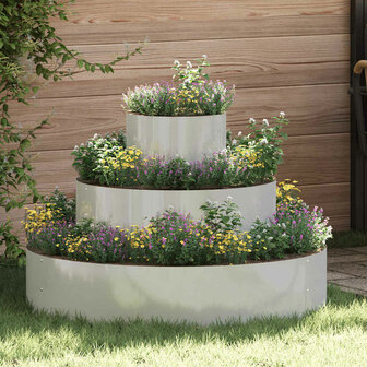 Tuin Bloempot Zilver 90 x 90 x 20 cm Gegalvaniseerd staal 1