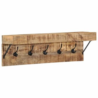 Kapstok met plank Bruin 73 x 19 x 23 cm Massief mangohout 3