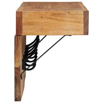 Kapstok met plank Bruin 73 x 19 x 23 cm Massief acaciahout 5