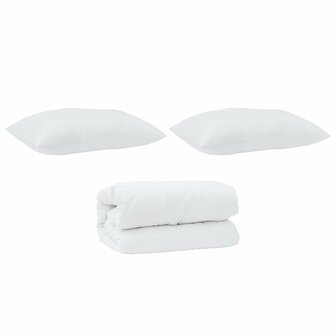 Dekbed met Kussen Anders 2 pcs Wit 155 x 220 cm Microfibre 2