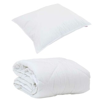 Dekbed met Kussen Anders 2 pcs Wit 155 x 220 cm Microfibre 2