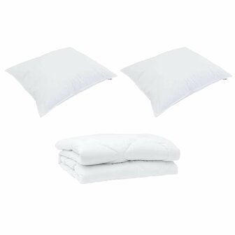 Dekbed met kussen 3 pcs Wit 240 x 200 cm Microfibre 2