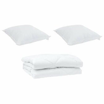 Dekbed met kussen 3 pcs Wit 200 x 220 cm Microfibre 2