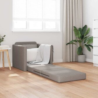 Vloerslaapbank met kussen Taupe 74 x 77 x 81 cm Stof 3