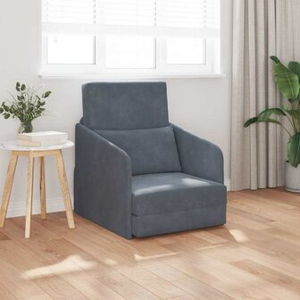 Slaapbank Donkergrijs 65 x 80 x 83 cm Fluweel 1