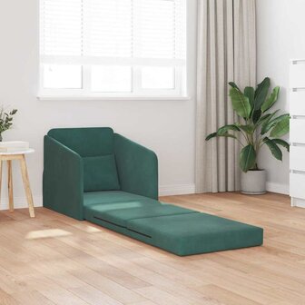 Slaapbank Donkergroen 65 x 80 x 83 cm Fluweel 3