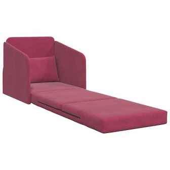 Slaapbank Wijnrood 65 x 80 x 83 cm Fluweel 4