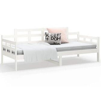 Slaapbank massief grenenhout wit 80x200 cm 7