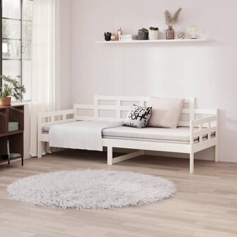 Slaapbank massief grenenhout wit 80x200 cm 8