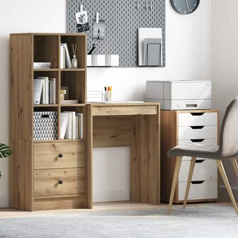 Bureau artisanaal eikenkleurig 60 x 40 x 76 cm Bewerkt hout 1