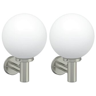 Buitenwandlampen 2 pcs Zilver 28 x 25 x 38 cm Roestvrij staal 2