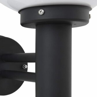 Buiten Wandlamp Zwart 28 x 25 x 38 cm Roestvrij staal 8