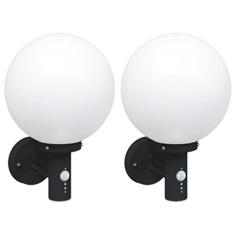 Buitenwandlampen 2 pcs Zwart 28 x 25 x 38 cm Roestvrij staal 2