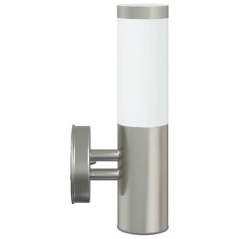 Buitenwandlampen 2 pcs Zilver 15 x 7.5 x 33 cm Roestvrij staal 6