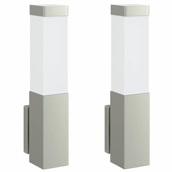 Buitenwandlampen 2 pcs Zilver 10.5 x 6 x 35 cm Roestvrij staal 2