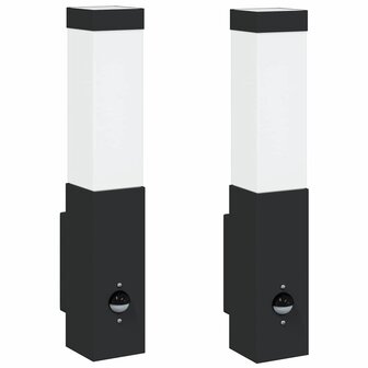 Buitenwandlampen 2 pcs Zwart 10.5 x 6 x 35 cm Roestvrij staal 2