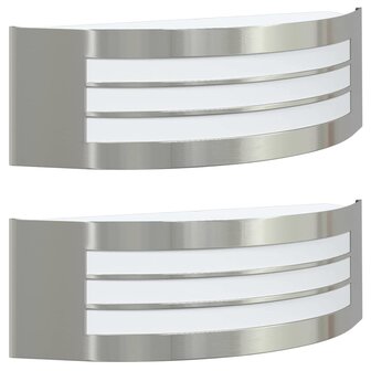 Buitenwandlampen 2 pcs Zilver 32 x 10 x 10 cm Roestvrij staal 2