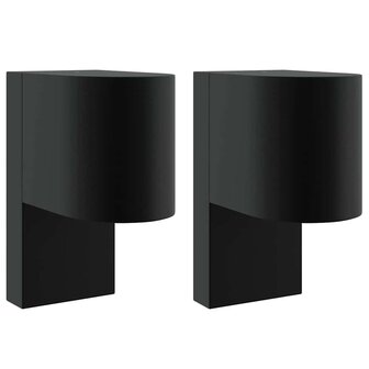 Buitenwandlampen 2 pcs Zwart 12 x 7 x 15 cm Roestvrij staal 2