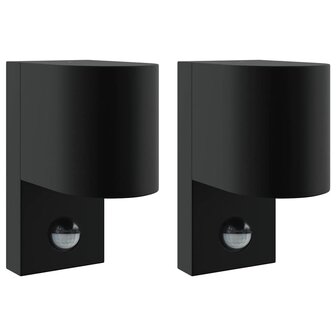 Buitenwandlampen 2 pcs Zwart 12 x 7 x 15 cm Roestvrij staal 2