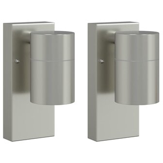 Buitenwandlampen 2 pcs Zilver 6.5 x 10.5 x 16 cm 2