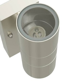 Buitenwandlampen 2 pcs Zilver 7 x 10 x 22 cm Roestvrij staal 8
