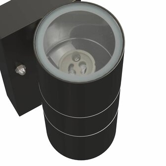 Buitenwandlampen 2 pcs Zwart 7 x 10 x 22 cm Roestvrij staal 8