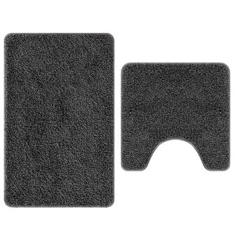 Badmat 2 pcs Donkergrijs 50 x 50 cm Polypropyleen 2