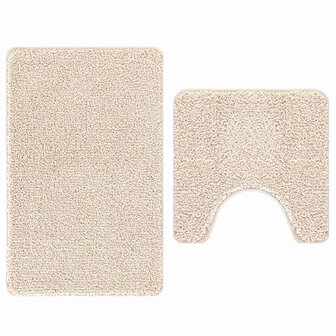 Badmat 2 pcs Cr&egrave;me 50 x 50 cm Polypropyleen 2