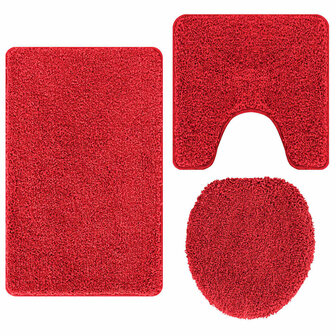 Antislip Badmat Set 3 pcs Rood 50 x 50 cm PP 2