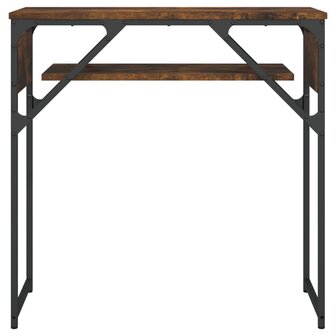 Wandtafel met schap 75x30x75 cm bewerkt hout gerookt eiken 4