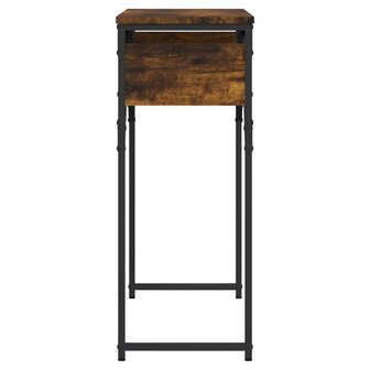Wandtafel met schap 75x30x75 cm bewerkt hout gerookt eiken 5