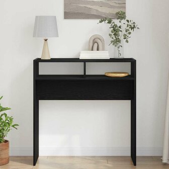 Wandtafel Zwart eiken 78 x 30 x 80 cm Bewerkt hout 4
