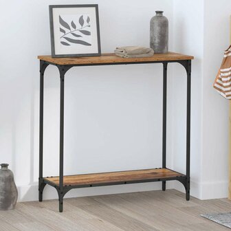 Wandtafel met plank Oud hout 75 x 30.5 x 75 cm Bewerkt hout 1