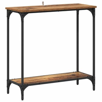 Wandtafel met plank Oud hout 75 x 30.5 x 75 cm Bewerkt hout 2