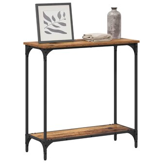 Wandtafel met plank Oud hout 75 x 30.5 x 75 cm Bewerkt hout 3