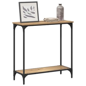 Wandtafel met plank artisanaal eikenkleurig 75 x 30.5 x 75 cm 3