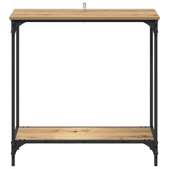 Wandtafel met plank artisanaal eikenkleurig 75 x 30.5 x 75 cm 5