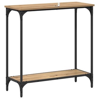 Wandtafel met plank artisanaal eikenkleurig 75 x 30.5 x 75 cm 7