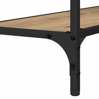 Wandtafel met plank artisanaal eikenkleurig 75 x 30.5 x 75 cm 8