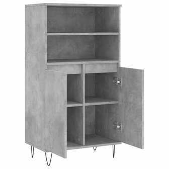 Hoge kast 60x36x110 cm bewerkt hout betongrijs 5