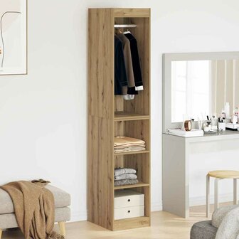 Kledingkast met plank artisanaal eikenkleurig 41 x 48 x 102 cm 4
